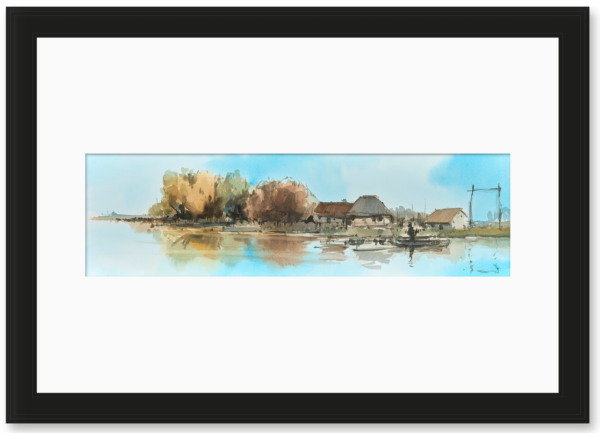 R38 Aquarel - De bocht in de Amstel bij Kostverloren 2023