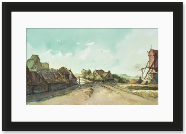 R25 Aquarel - Het bolwerk de Rose bij de Rozengracht 2019