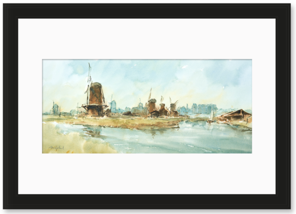R12 Aquarel - Molens bij de Kostverlorenvaart 2019