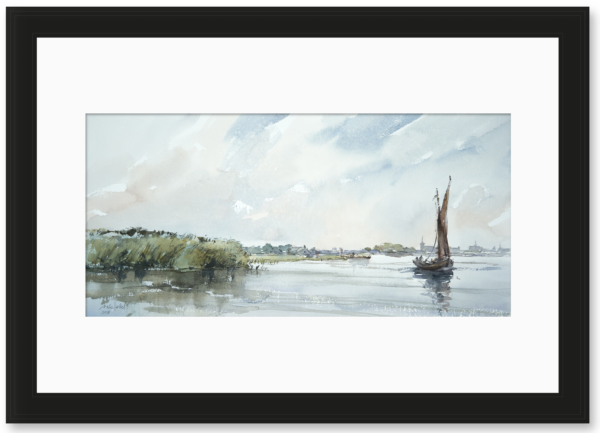 R08 Aquarel - De Schinkel, gezien naar Amsterdam v1 2018
