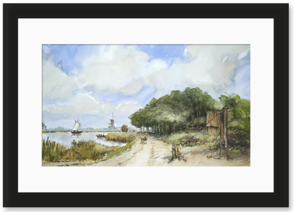 R23 Aquarel - De Amstel bij Meerhuizen en het Molentje 2019